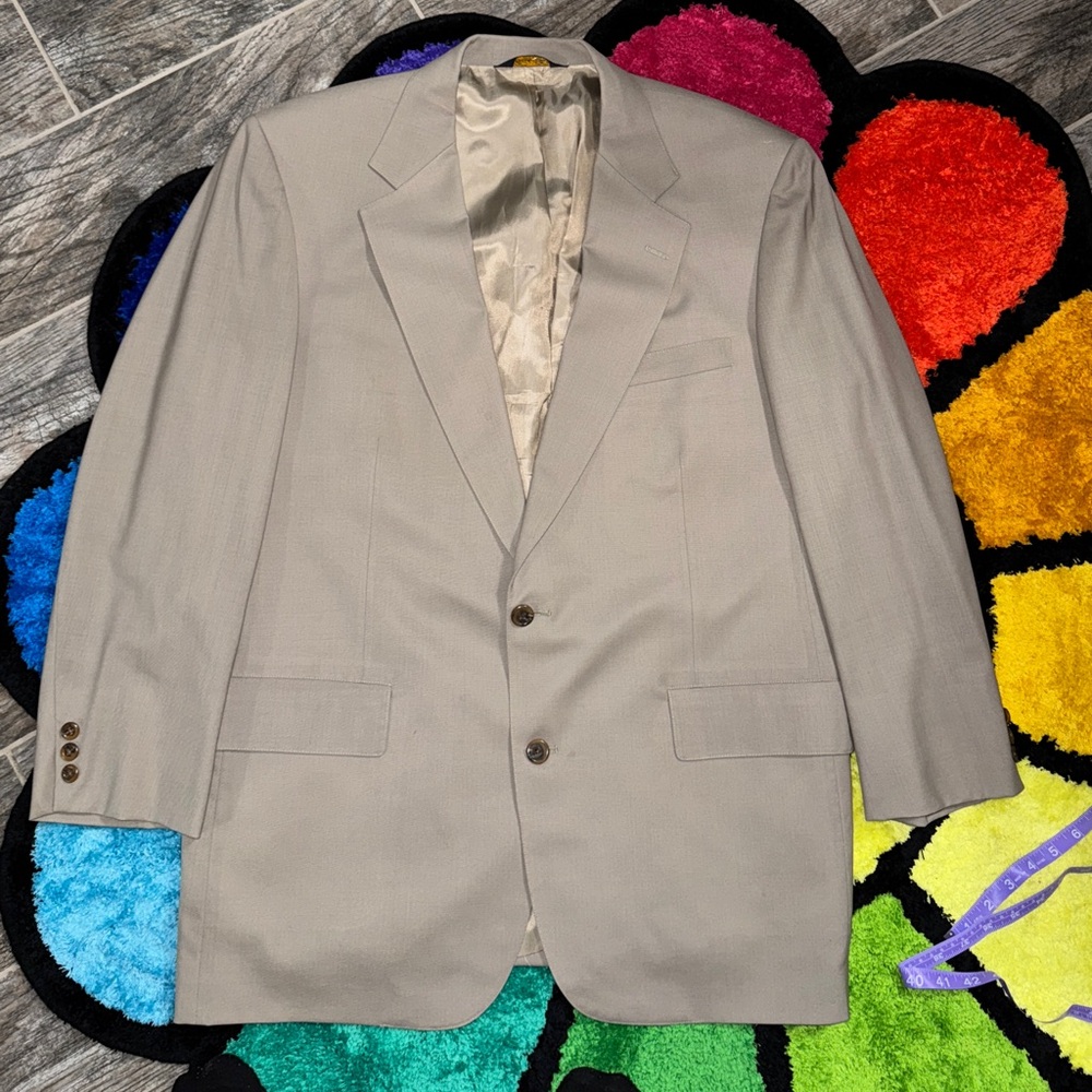 Beige Brooks Brothers Virgin‎ Wool Blazer